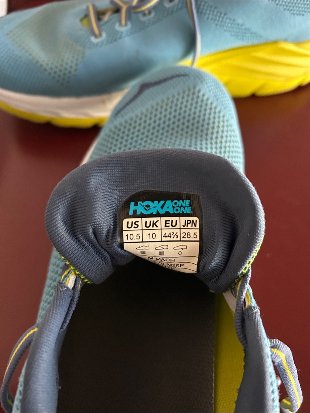 Hoka One One Blue and Yellow Running Sneakers - Picture 2 of 4